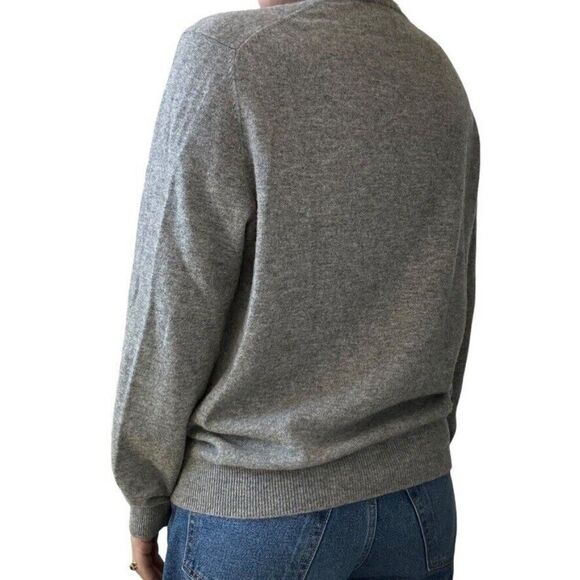 Club Room Mens Light Gray 100% Cashmere Soft V Neck Preppy Sweater Sz L - Picture 4 of 8